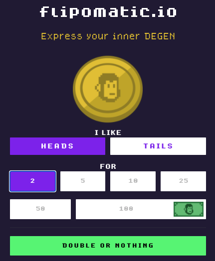 MaticFlipo's tweet photo. Dear #shrimps,

you too have the right to become a #degen and rich.

You are gonna make it 💰
You are not alone 😎
We got you ❤️

🔥https://t.co/CS0sGcJskN minimum flip value is now set to 2 $MATIC🔥

May the luck be with you 🍀

#CoinFlip #NFTCommunity #NFTs https://t.co/Rmhe5q34BM