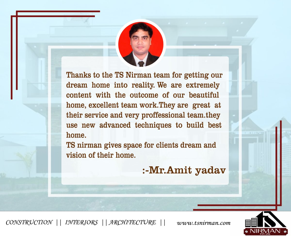 ts_nirman's tweet photo. Some words from our client Mr. Amit yadav.
.
.
.
.
.
#interiordesign #interiores #interior #architecture #architect #homedesign #homebuilder #civilconstruction #civilcontractors #tsnirman #lucknow #kanpur #noida #instagram #likeforlikes #likeforfollow #hashtag #instadaily https://t.co/V8YY5PR7Sw
