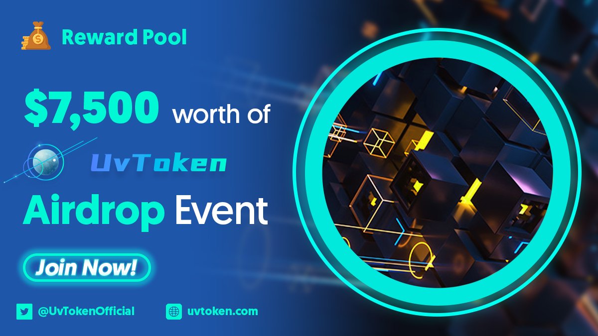 UVToken's tweet photo. 🪂 #UVToken #Airdrop Campaign 🪂

🏆 $7,500 worth of UVT tokens🏆

1️⃣ Complete 4 Task
2️⃣ Get $2 worth of UVT tokens
3️⃣ Refer more to earn more 

🚀 Airdrop Link: https://t.co/I9ZTpoUvyR
🗒 Rules: https://t.co/LiDOumHBlM https://t.co/fXMP5ekL2b