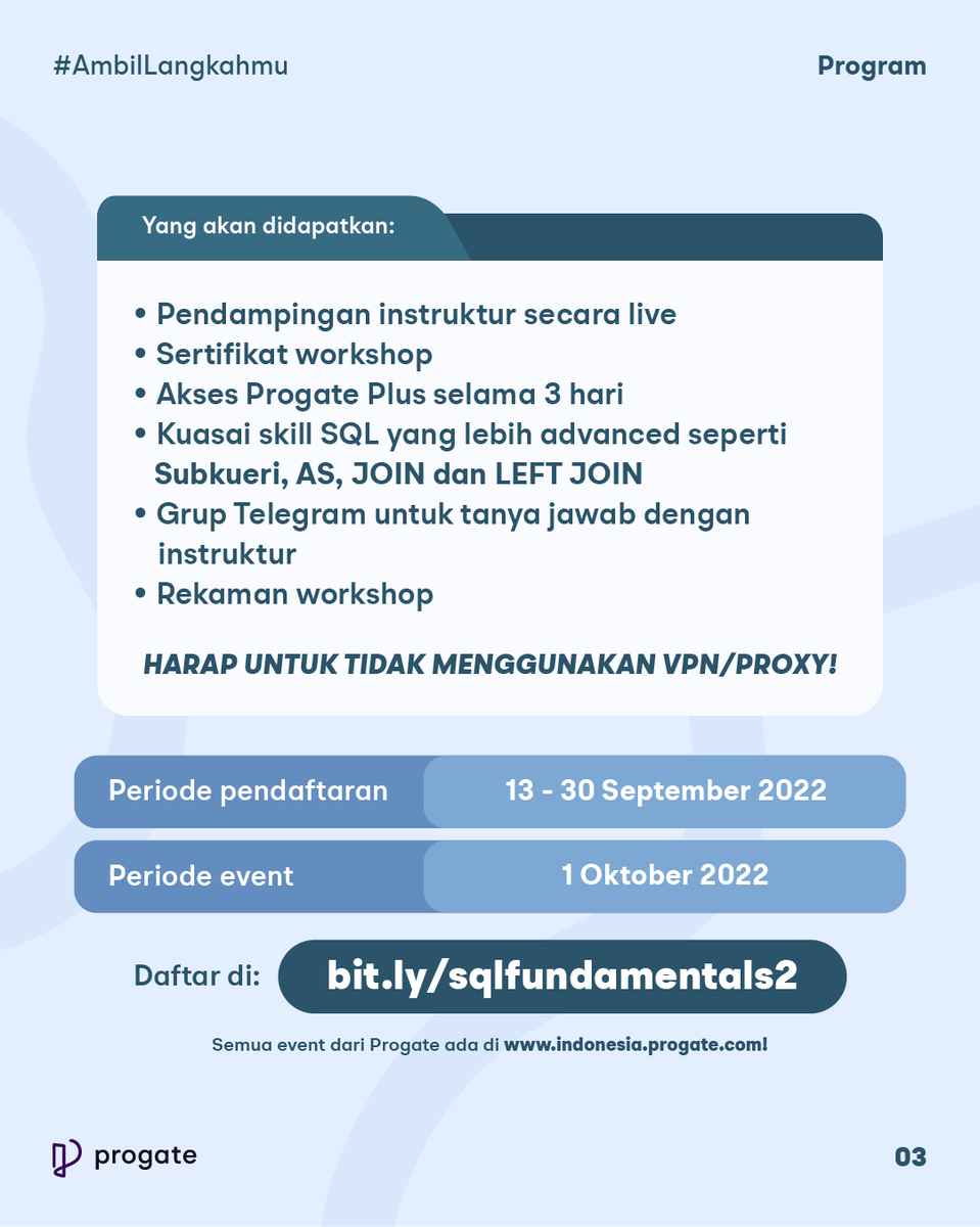 readysetcodeid's tweet image. Lowongan Non-IT tapi diminta skill SQL dasar?
Udah banyak banget!
Yuk lah belajar SQL dari nol banget, cuman modal 20ribu.
Di sini ya: bit.ly/sqlfundamental…
#sql #sqlworkshop #belajarsql #belajarcoding