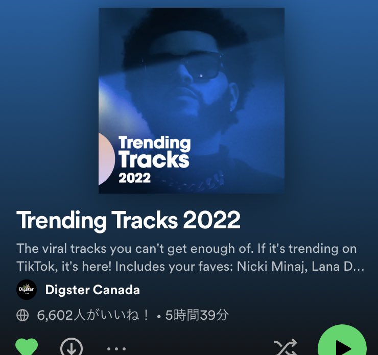 Natuka124's tweet photo. Spotifyプレイリスト(Digstar)🎧

"Trending Tracks 2022"🇨🇦

Shinunoga E-Wa
#死ぬのがいいわ 
20番目に入ってます

こちらはカナダのプレイリストのようです✨
Spotifyバイラルではもう16日間もチャートイン、上位キープですね🔥
#藤井風 #Fujiikaze
#Spotify
#Digstar 

https://t.co/BocJM2pEEf https://t.co/Ejy7w1KrjH