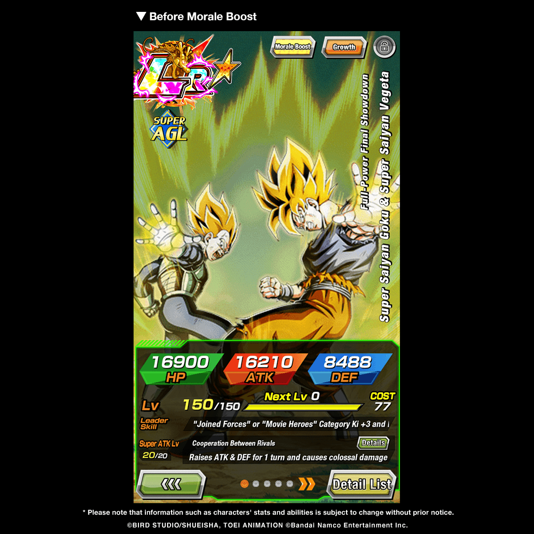dokkan_global's tweet photo. (1/2)
First-hand information on LR [Full-Power Final Showdown] Super Saiyan Goku &amp; Super Saiyan Vegeta's stats! https://t.co/Nue2vFwjRx