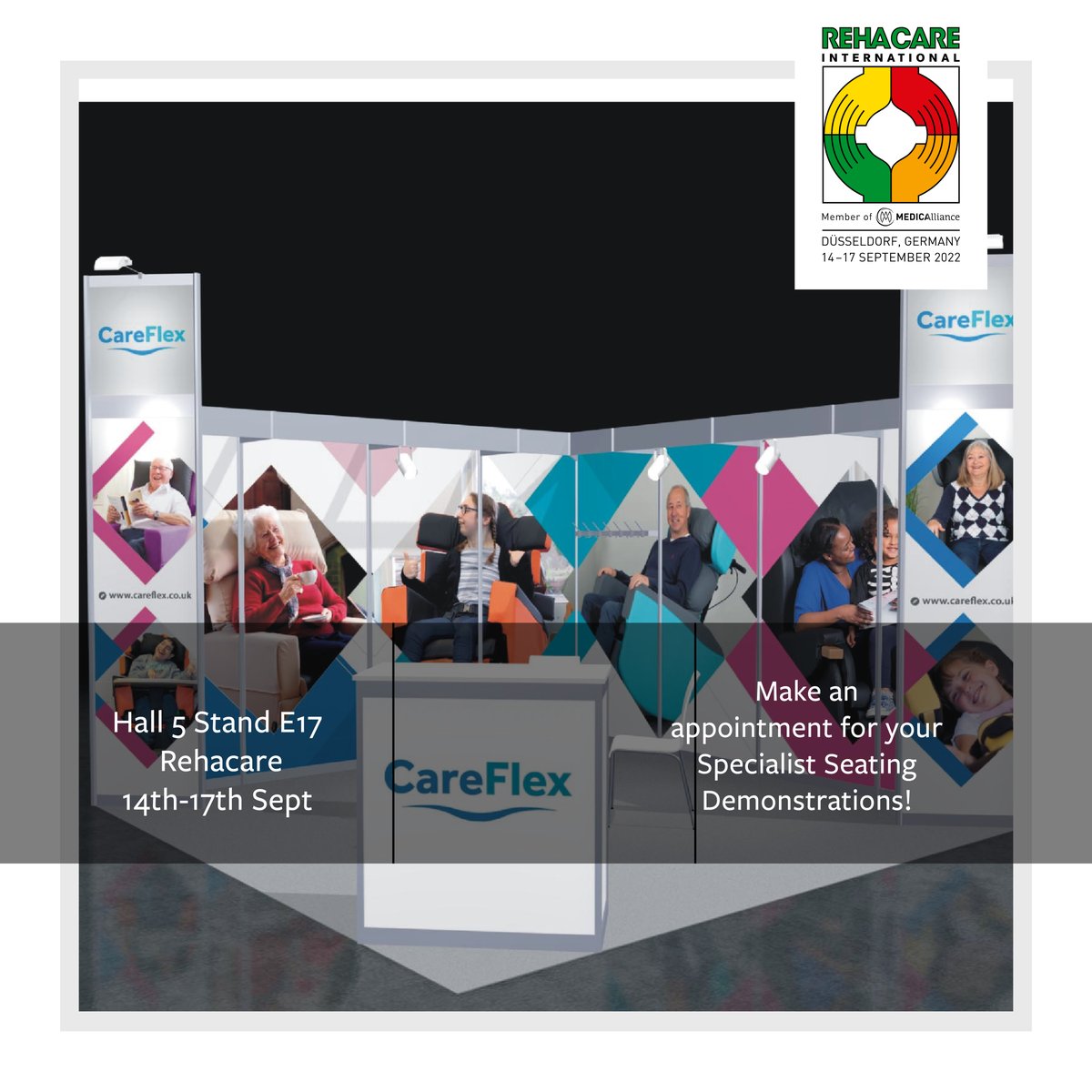 CareFlexSeating's tweet image. We can&apos;t wait to meet you all this week @REHACARE email sarah.wakeford@careflex.co.uk for your product demonstration on the MultiAdjust chair and the new SmartSeatPro II seating system.

See you soon!

#rehacare2022
#healthcare
#posturalsupport
#rehabilitation
#comfort
#rehacare
