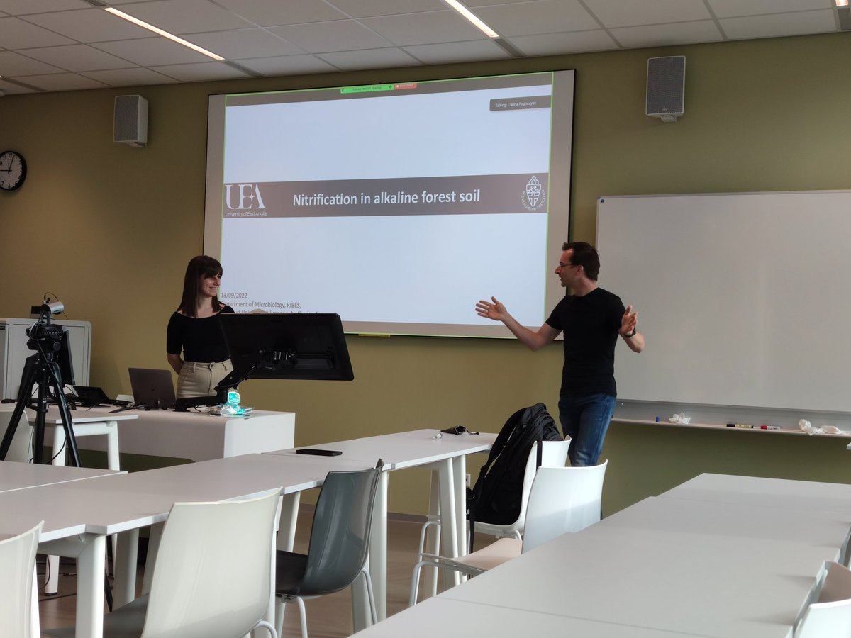 Special guest #microbiology lab seminar @RIBESresearch  <a href="/Radboud_Uni/">Radboud University</a> by <a href="/lpo050/">Lianna Poghosyan</a> of <a href="/uniofeastanglia/">UEA</a> on nitrification in alkaline soils. Research visit from
<a href="/ArchaeaLaura/">Laura Lehtovirta-Morley</a> icw <a href="/pietereblom/">Pieter Blom</a> @sebastianluecker