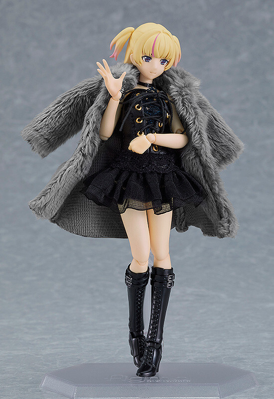 Figma 581a Body (Yuki) – Robe Corset Noire + Manteau Fourrure – Figurine Articulée