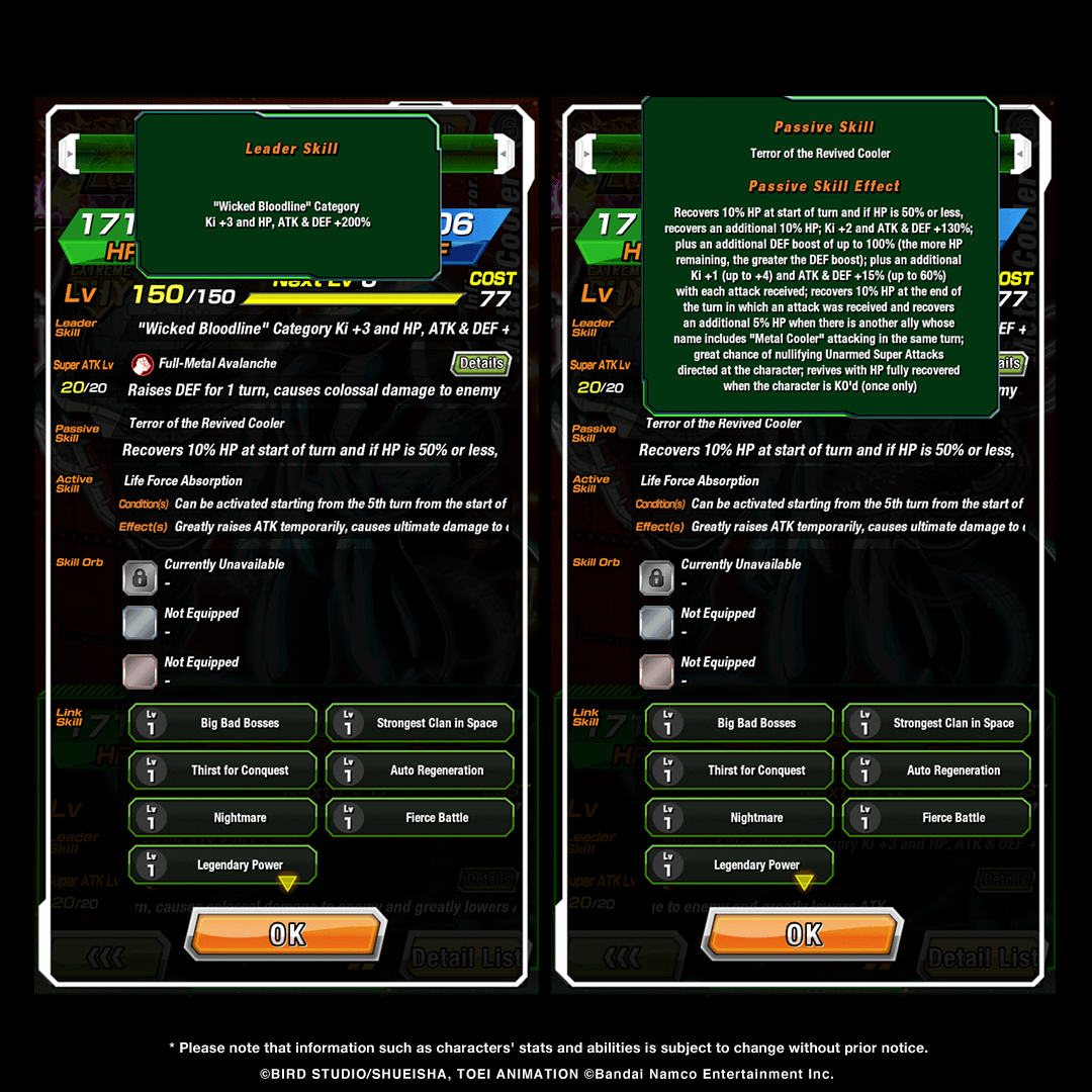 dokkan_global's tweet photo. First-hand information on LR [Infinite Terror] Metal Cooler's stats! https://t.co/MlXpMkD9FX
