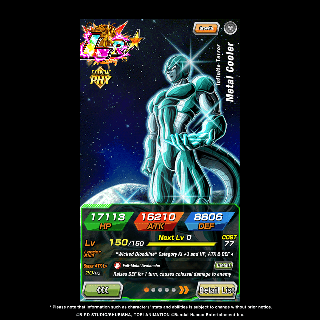 dokkan_global's tweet photo. First-hand information on LR [Infinite Terror] Metal Cooler's stats! https://t.co/MlXpMkD9FX
