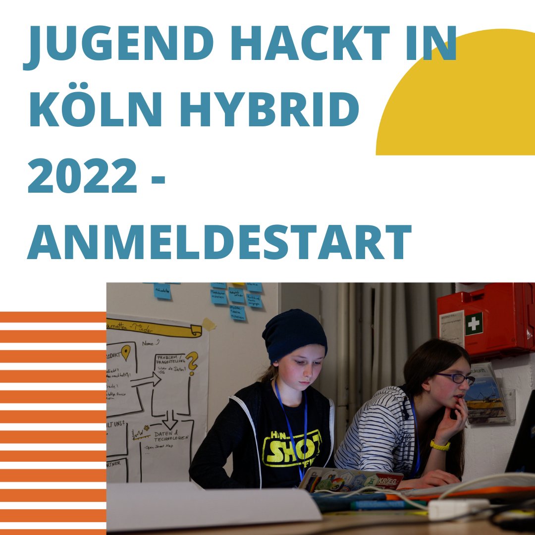 Ab sofort können sich Jugendliche im Alter von 12 bis 18 Jahren wieder zu <a href="/jugendhacktcgn/">Jugend hackt Köln</a> vom 4.- 6. November 2022 anmelden. Bereits zum 8. Mal findet der Hackathon online und in Köln statt.
Hier geht's zur Anmeldung: fjmk.de/news/jugend-ha…
<a href="/jugendhackt/">Jugend hackt</a>