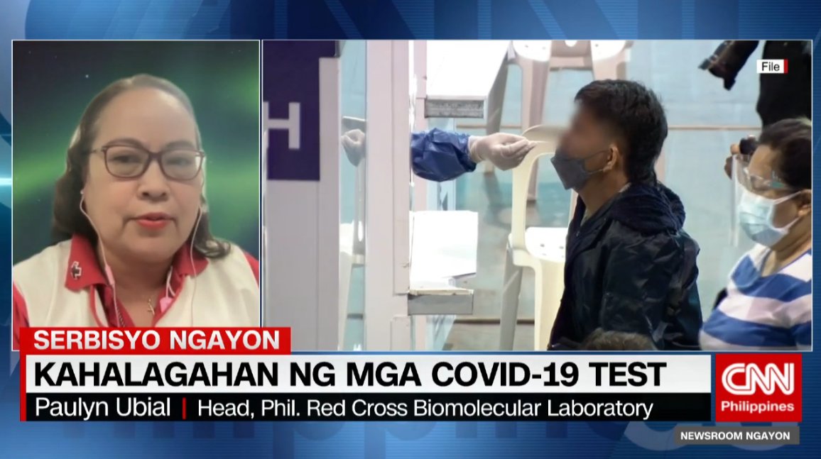 newswatchplusph's tweet photo. Philippine Red Cross Biomolecular Laboratory head Dr. Paulyn Ubial says DOH policy prioritizes health workers, senior citizens, people with comorbidities in COVID-19 testing. https://t.co/uHVnHIUtZk