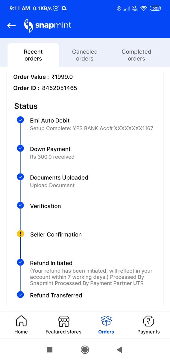 rayrahul1496's tweet photo. @SnapmintEmi @snap_mint  I've cancelled my order and i haven't received my refund yet in my bank account..and it's been more than a week. Please look forward into this. @SnapmintEmi @snap_mint https://t.co/vpUvWgsJBv