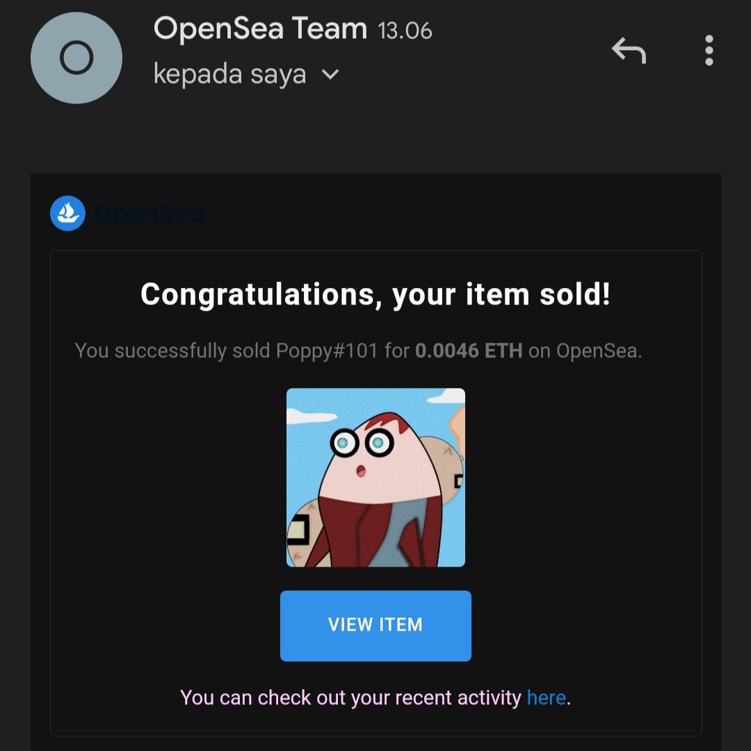 Yeee..first sold phase 2 🥳🥳
Poppy#101 already sold to <a href="/poodlepop_nft/">PoodlePOP</a> 🥰😘😘

Big thank for the support 🥰🙏..much love ❤️❤️

#NFTCommunity #nftart #nftcollector