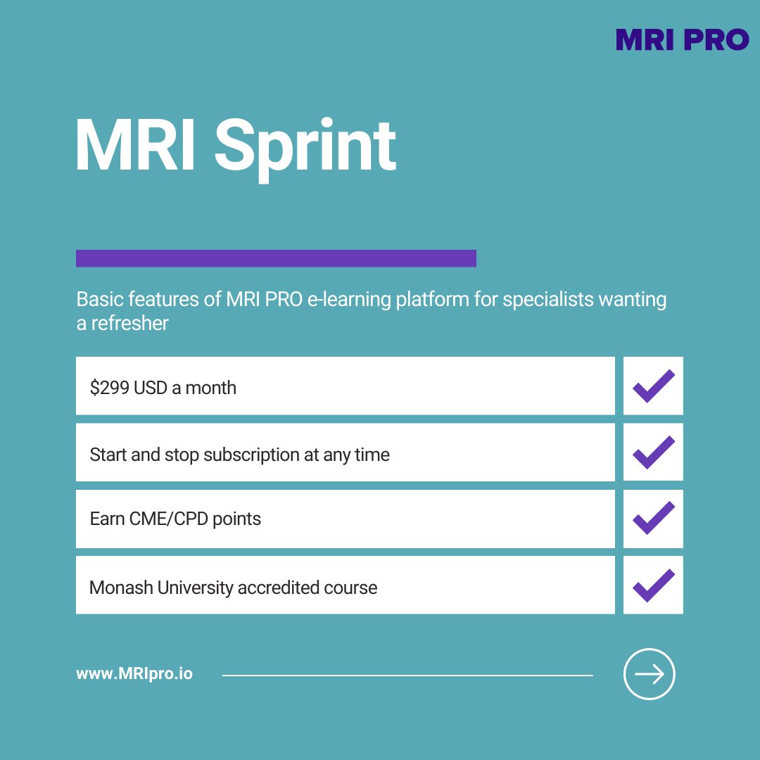 MRI Sprint is available for any specialist wanting a prostate MRI refresher! 🌟

With this course, you have access to
🌐 Multiparametric prostate MRI cases
🌐 Tissue histopathology reports
🌐 Simple progress report

SIGN UP TODAY | mripro.io/courses-and-pr…

#MRIPRO