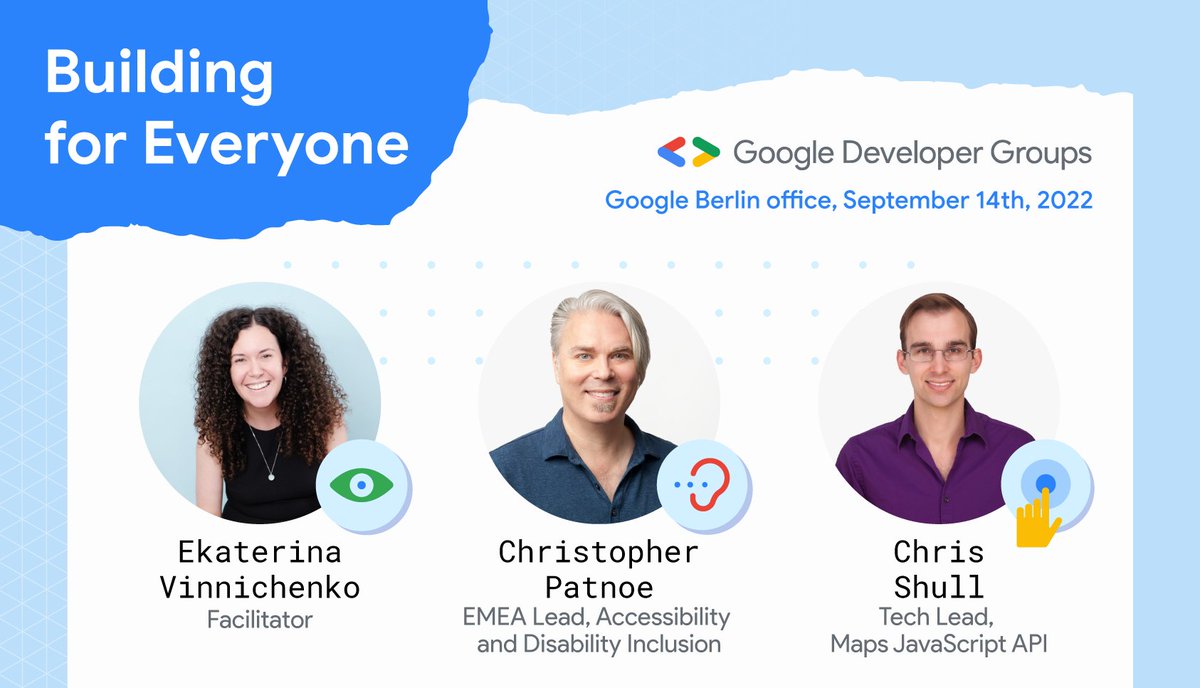 Excited to announce our amazing speakers! #accessibility #inclusion #google Registration is still open goo.gle/accessibility-… See you tomorrow 👋