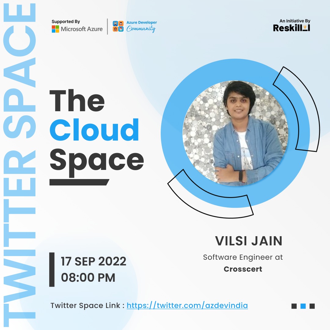 azdevindia's tweet image. It gives us great pleasure to welcome @VilsiJ to our #TwitterSpaces. Join us on Saturday, September 17 at 8 pm. This is your chance to ask our expert anything you want. Hope to see you there! 
#Azure #azuredeveloper