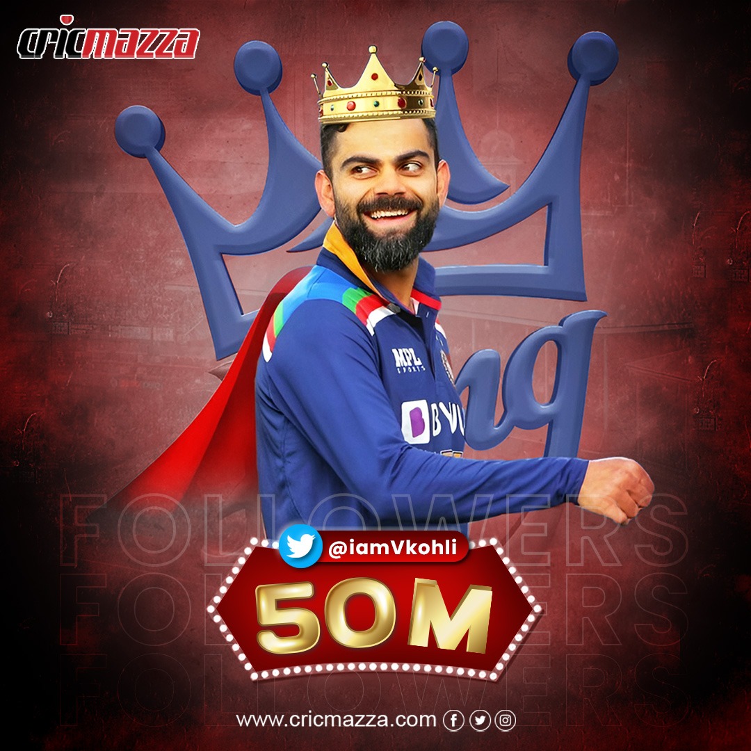 cric_mazza's tweet photo. Virat Kohli becomes the first cricketer in the world to complete 50 million followers on Twitter.
#viratkohli #kingkohli #cricmazza #virat #viratkohlifanpage #anushkasharma #viratkohliclub #viratkohlilovers #viratkohlilover #viratkohli𓃵 #viratkohlifanclub18 #ᴠɪʀᴀᴛᴋᴏʜʟɪ https://t.co/FKbx9Y3wIa