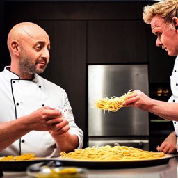 I asked artificial intelligence to create an image of Joe Bastianich and Gordon Ramsay cooking pasta @GordonRamsay https://t.co/7DSS1pVJVy