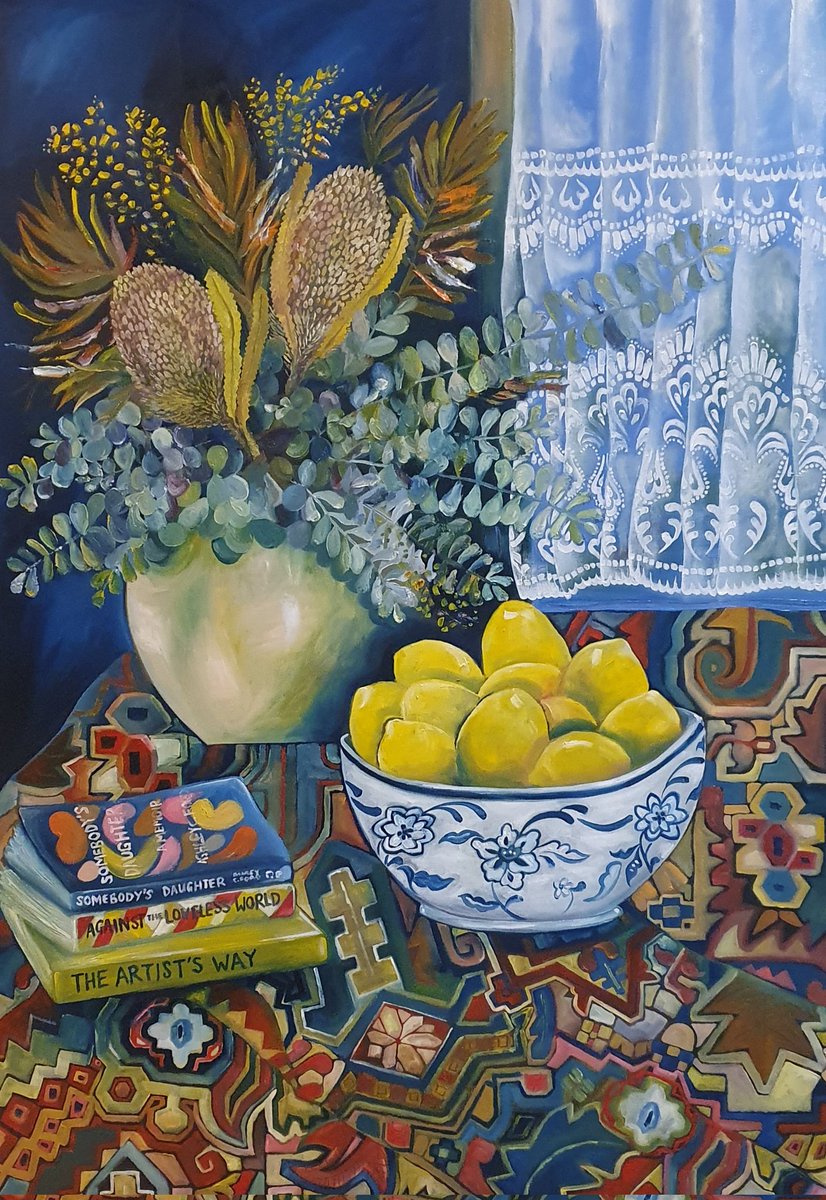 amani_haydar_'s tweet photo. New work headed to Mars Gallery (Vic). I have a new collection of still life paintings showing there from the 24th. 
Lemons from the yard
Oil on canvas
70 cm x 100 cm https://t.co/HujZqaJ2fS