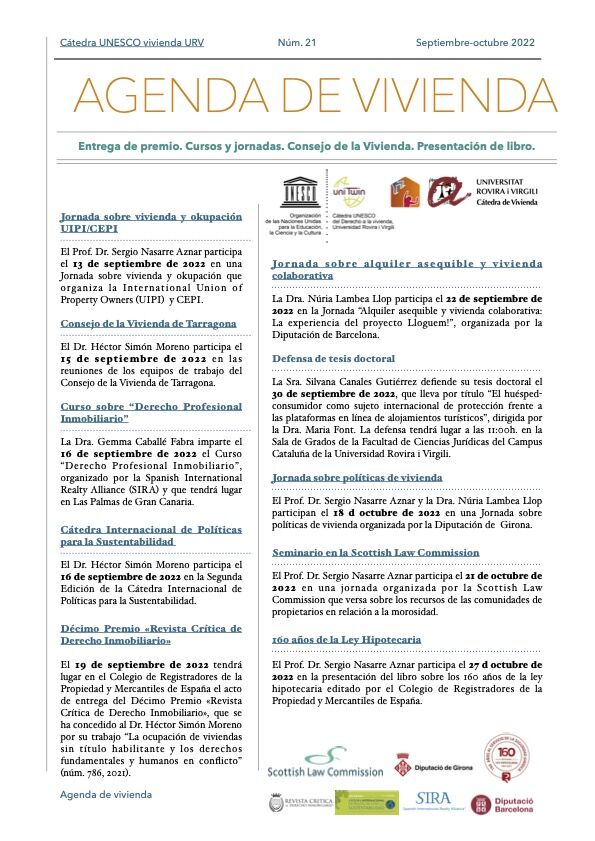 Ya está disponible la Agenda de #Vivienda de la 
<a href="/housingchairurv/">Cátedra UNESCO de Vivienda</a>
 para los meses de septiembre-octubre 
<a href="/cienciaURV/">ComCiència URV</a>
<a href="/HectorSM_URV/">Hector Simon Moreno</a> <a href="/SNasarreA/">Sergio Nasarre Aznar</a> <a href="/caballegemma/">Gemma Caballé Fabra</a>