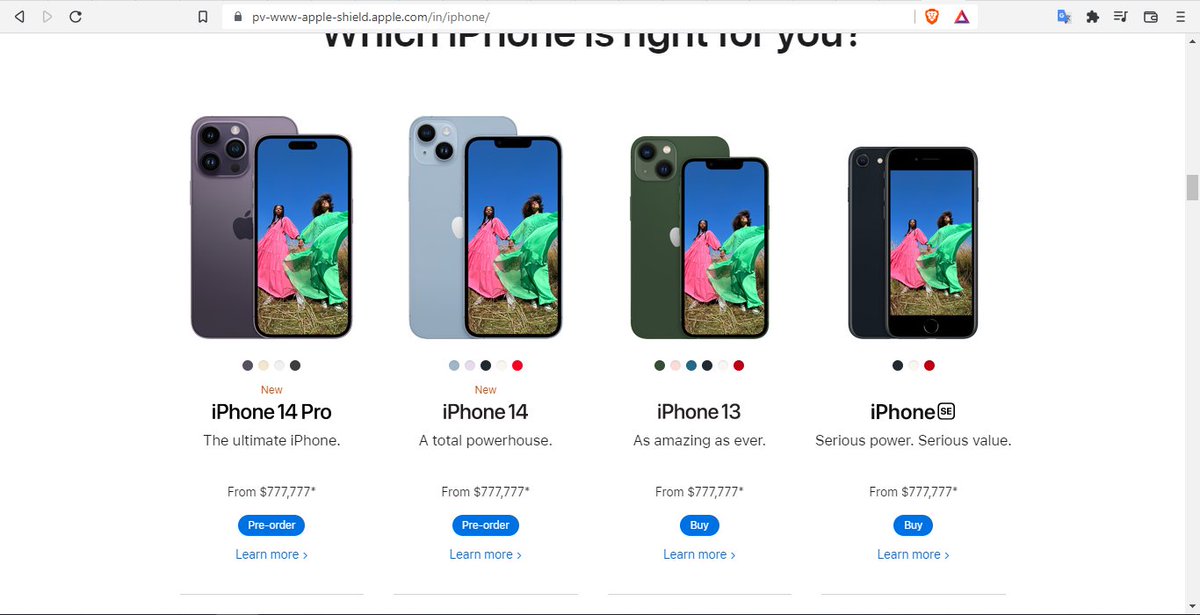 a funny thing happened today, went on to @apple  India's website and seems like kidney jokes are redundant.
#Apple #iPhone14 #iphone14pro #iPhone14ProMax #iPhone14Plus #india #appleindia
