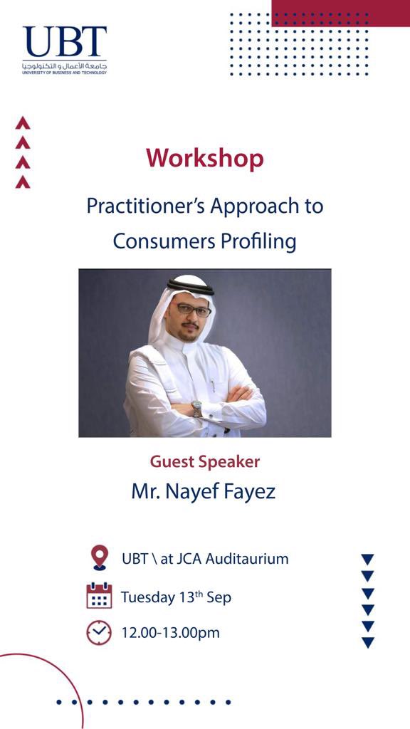 ConsultingNf's tweet photo. Practitioner’s Approach to Consumers Profiling @UBT_EDU https://t.co/FRMhhEJ2FA
