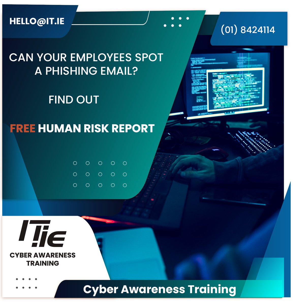 We Phish You! Get realistic simulated phishing emails directly to your inbox and build a culture of cyber awareness at your organisation. Find out more it.ie/cyber-security… #Phishing #CyberAwarenessTraining #HumanRiskManagement