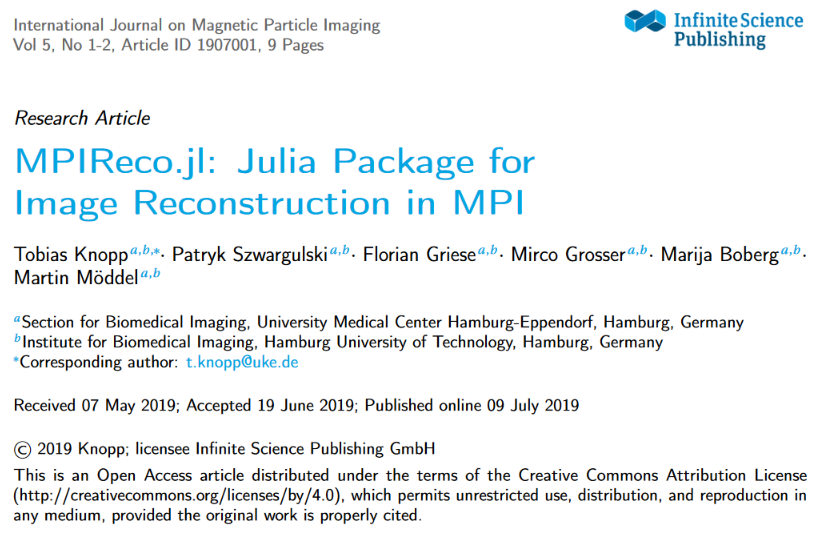 International Journal on Magnetic Particle Imaging tweet media