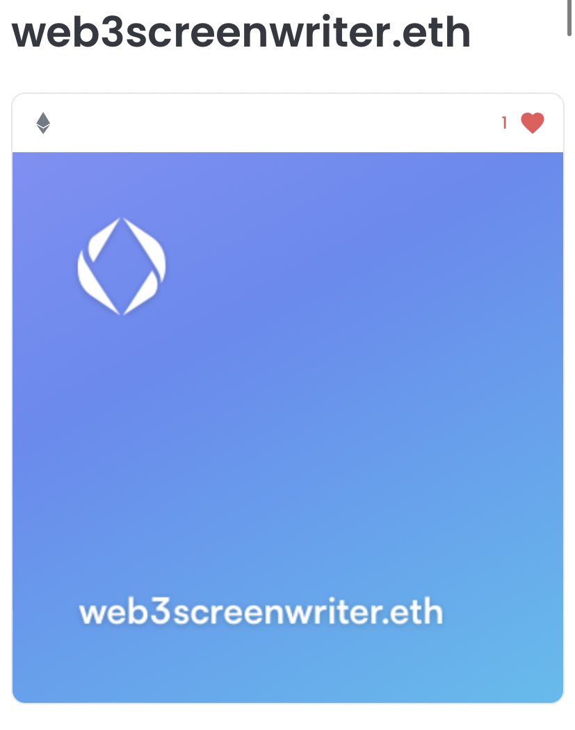 🎬 #ENSDOMAIN GIVEAWAY 🎬

We are holding our 1st #film3 <a href="/ensdomains/">ens.eth</a> giveaway! To enter please:

❤️
RT
Follow <a href="/ENS_Film3/">ENS.film3</a> 
Tag 2 frENS

Winner takes home
web3screenwriter.eth 
courtesy of <a href="/VeVeRae14/">RECCLES | dcblack.eth</a> 

Ends in 24 hrs! GL #ENS #Film3domains