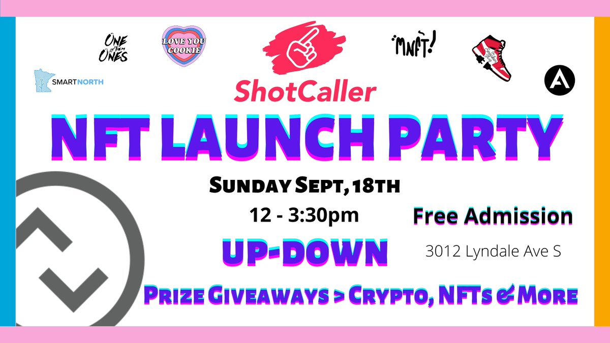 PlayShotCaller's tweet image. Pull UP thhis Sunday, Sept 18th @updownmpls 💥🕹🍻

RVSP to ShotCaller NFT Launch Party 👉🏾 linktr.ee/playshotcaller

+ RETWEET THIS TWEET to receive a FREE Up-Down door prize when your arrive 🎉🎉🎉

#playShotCaller #onFlow