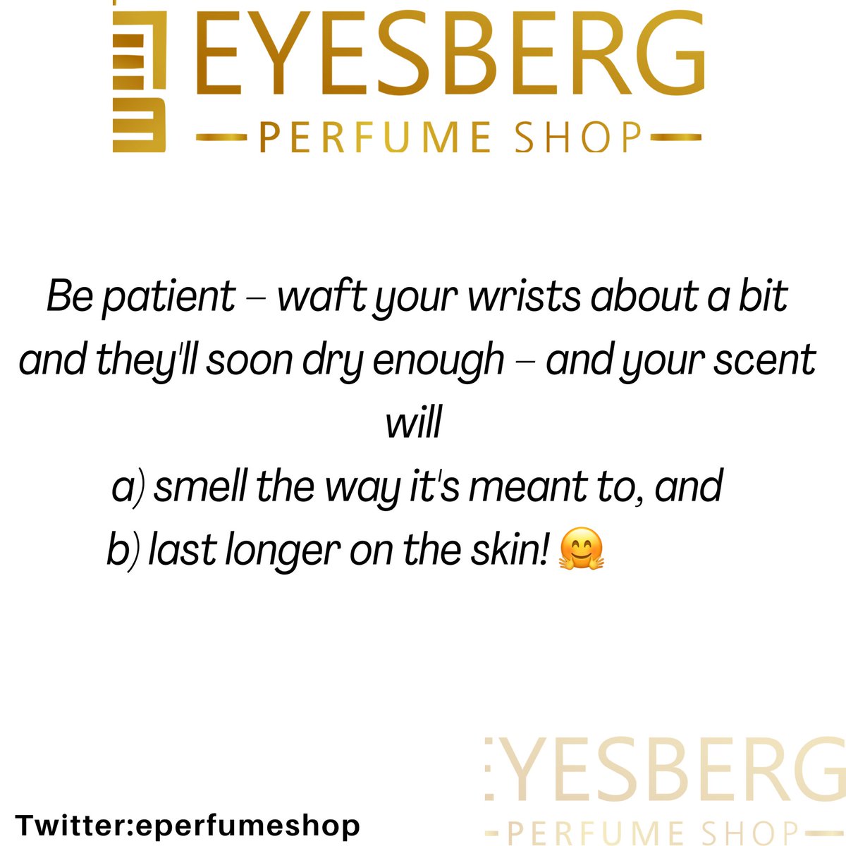 EPerfumeShop's tweet photo. Fragrance tip of the day ✨
.
.
Have a great week ahead 🤗 https://t.co/yrMEuxDVfJ