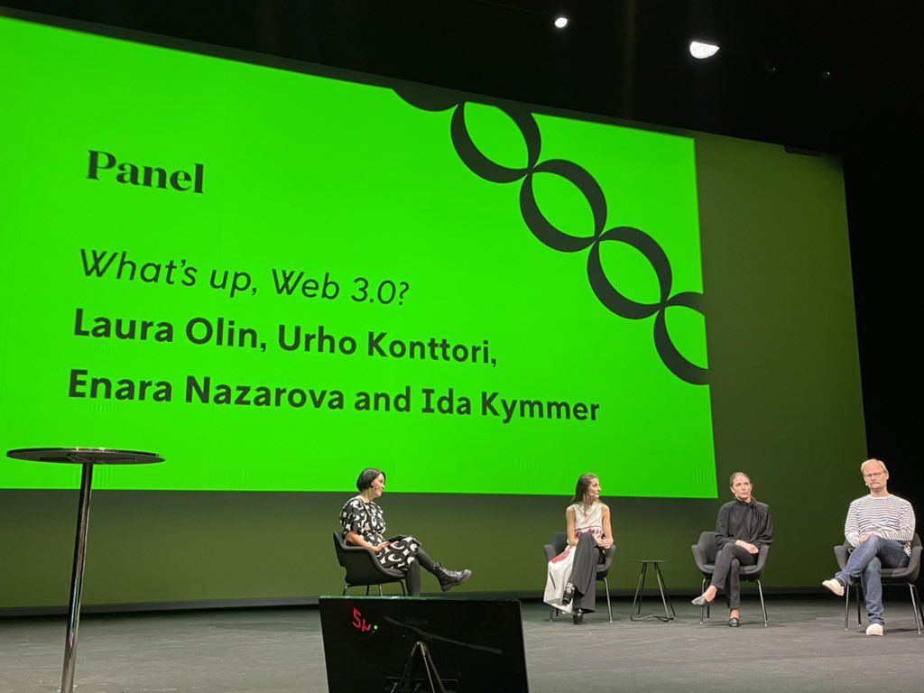dburgar's tweet photo. Some of my fave people on stage, talking about the future of the Metaverse and Web3 @enaraxr @konttori @lauraolin @varjodotcom @idakymmer @Journeelive #OperaBeyond https://t.co/6XZCscPK8B