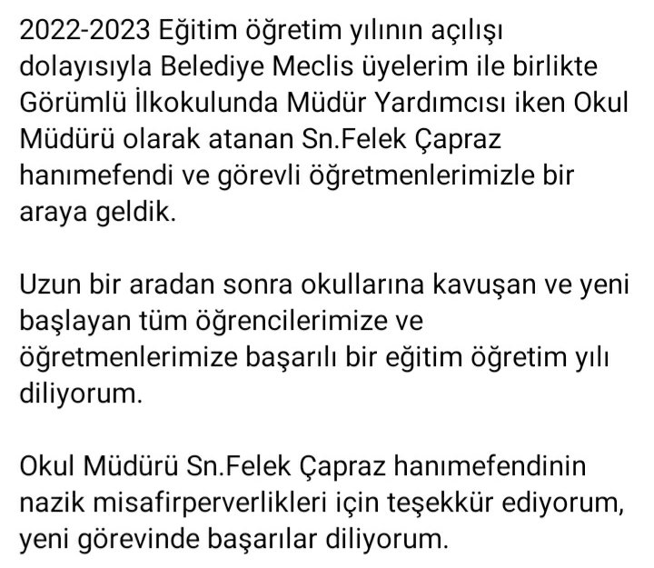 RusenTellioglu's tweet photo. 2022-2023 Eğitim öğretim yılının açılışı dolayısıyla Belediye Meclis üyelerim ile birlikte Görümlü İlkokulunda Müdür Yardımcısı iken Okul Müdürü olarak atanan Sn.Felek Çapraz hanımefendi ve görevli öğretmenlerimizle bir araya geldik. https://t.co/MToNCRYyoT
