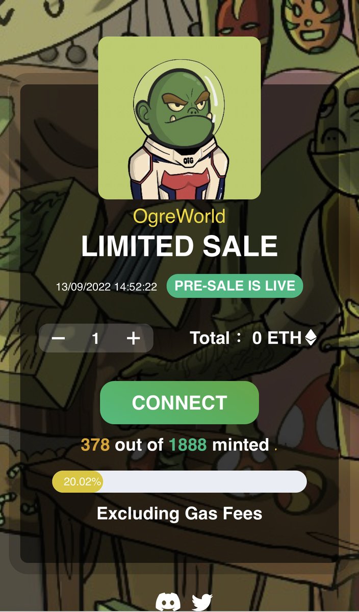 🥳we provide 555 whitelists that can be minted for free Mint

🔗Mint only at our Official Website  below👆 (click to open)

 🚀Quick Minting if you are mentioned by us (only 555 NFTs on Twitter members)

📢Act quick, limited supply available.
ogreworld.xyz