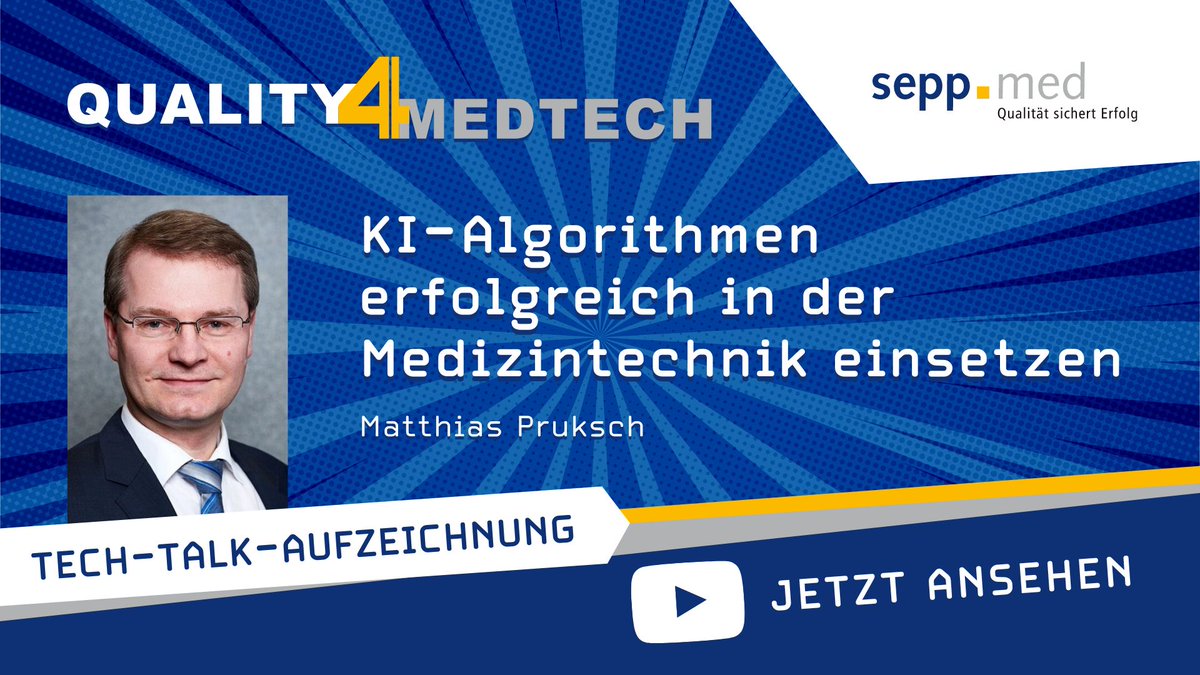 In seinem Tech Talk zeigt Matthias Pruksch, weshalb wir bei der Entwicklung von 𝗞𝗜-𝗔𝗹𝗴𝗼𝗿𝗶𝘁𝗵𝗺𝗲𝗻 den Fokus der Qualitätssicherung auf die Daten legen sollten. ▶️ seppmed.de/quality4medtec…
#ki #ai #medtech #softwareentwicklung