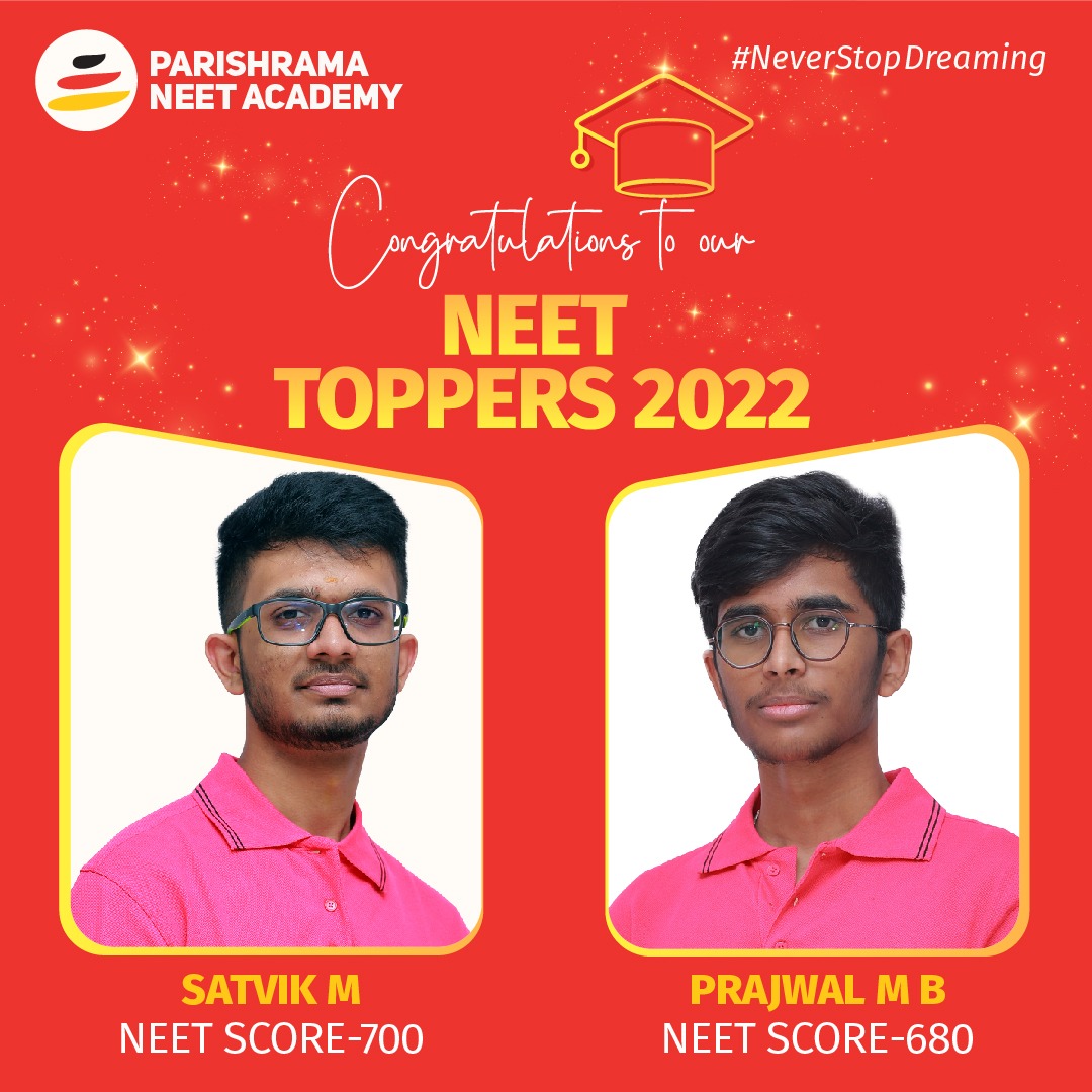 Congratulations to toppers. Parishrama NEET Academy is super excited to shares its toppers list of NEET 2020🎉 #neetresults #neetresults2022 #parishramaneetacademy #parishrama #neettoppers #neettoppers2022 #bangaloreneetacademy #neet2022 #neetadmission #neetadmission2022