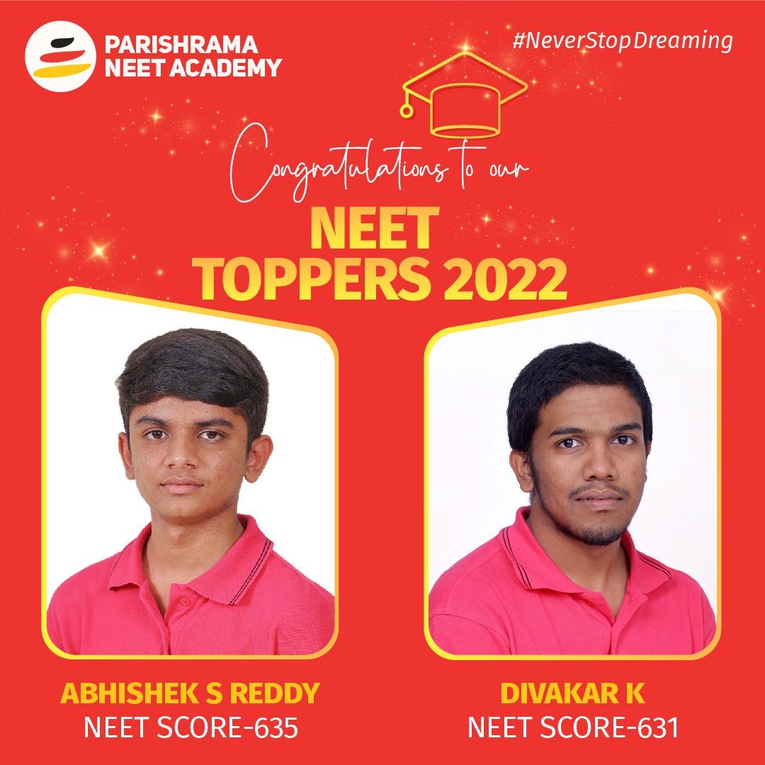 Congratulations to toppers. Parishrama NEET Academy is super excited to shares its toppers list of NEET 2020🎉 #neetresults #neetresults2022 #parishramaneetacademy #parishrama #neettoppers #neettoppers2022 #bangaloreneetacademy #neet2022 #neetadmission #neetadmission2022