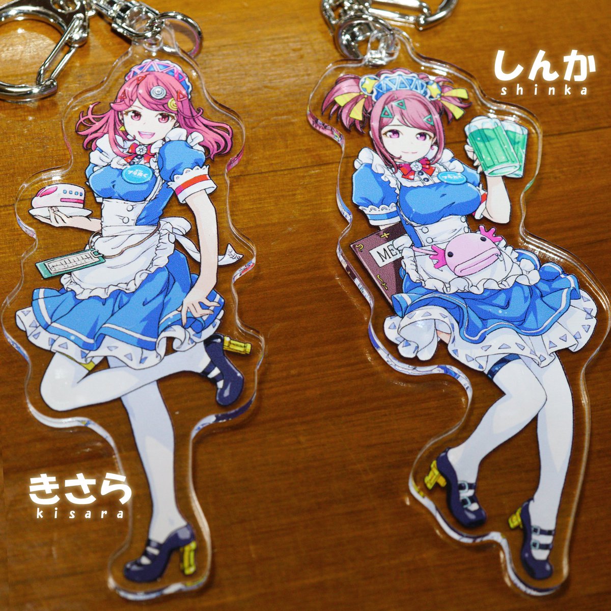 実はグッズもあるきさら&しんかちゃん。カフェプラたくのバイト店員なのでよろしくね❤️ 