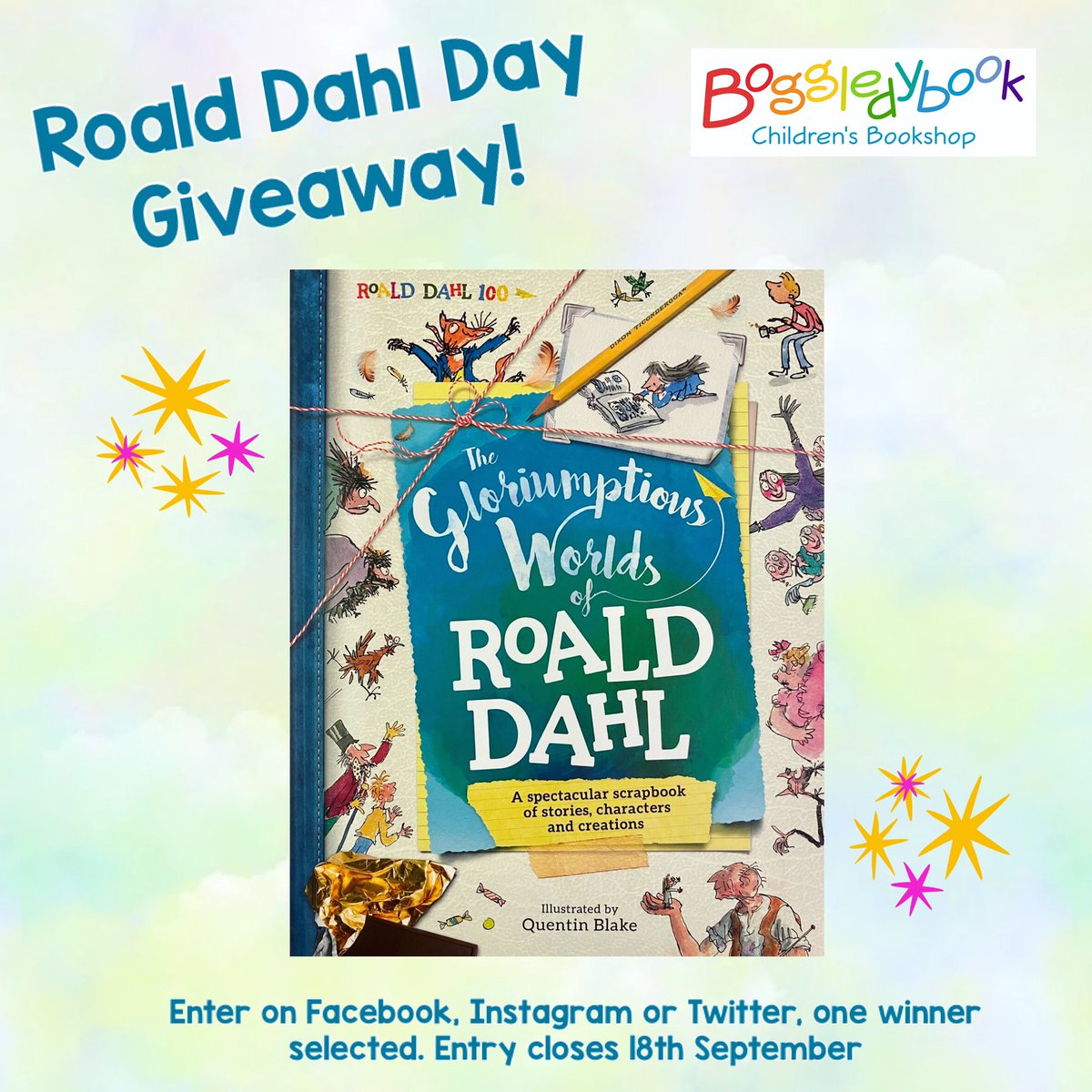 It’s #RoaldDahlDay.. time for a Boggledybook #giveaway! 🥳

We’ve got a brilliant prize up for grabs for one lucky winner. To enter just follow us, like this post and tag a friend  📚👍🏼