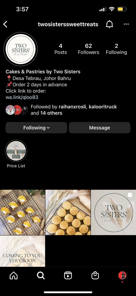 Jemput follow akaun pastry saya.