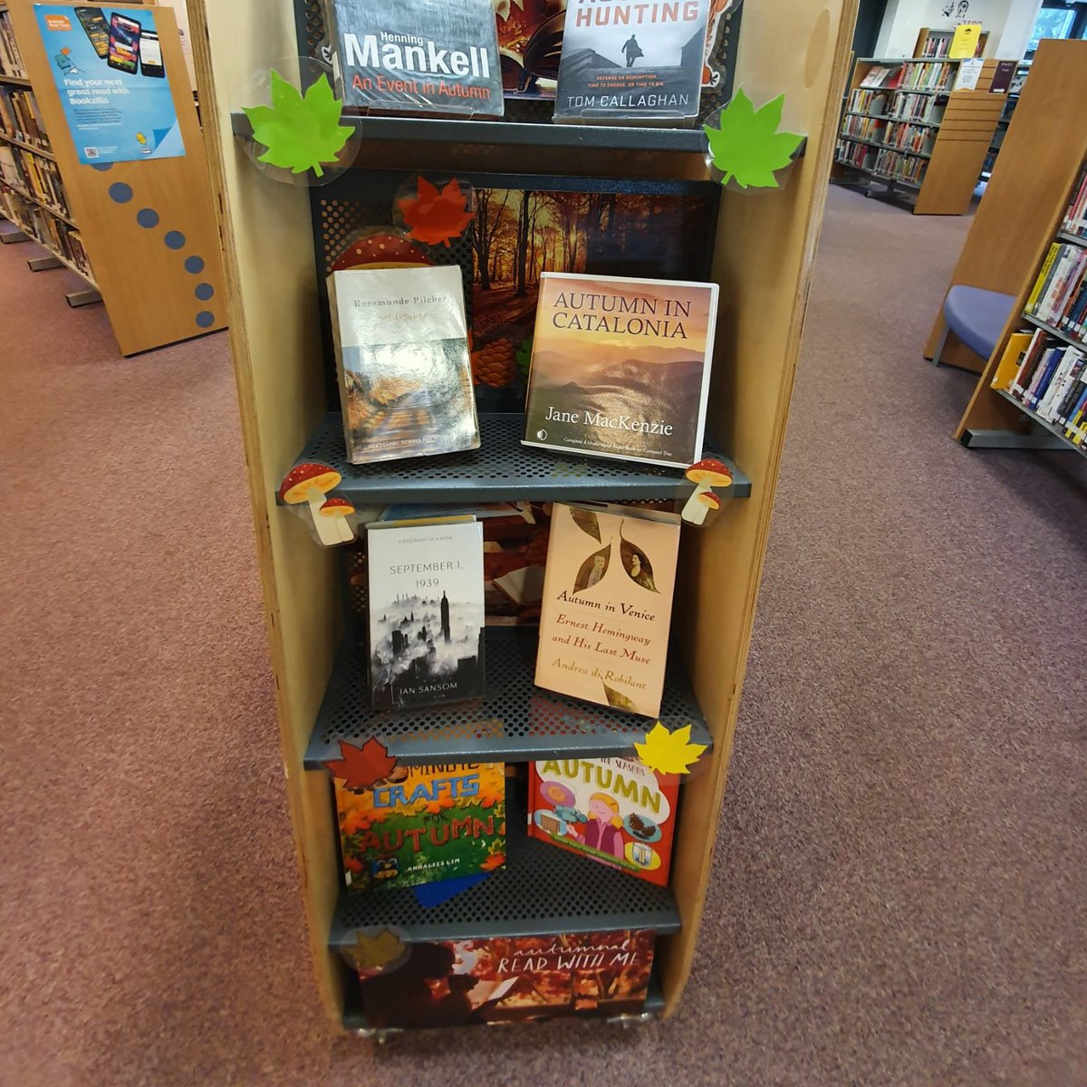 LibFalkirk's tweet photo. Larbert Library have been preparing for your autumn reading needs by looking out these interesting titles.

#BookDisplays #Autumn #Larbert #Stenhousemuir #LarbertLibrary https://t.co/HScCS3hlSL