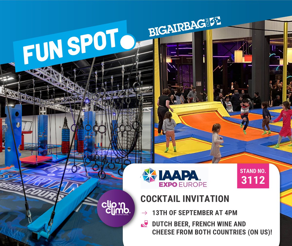 The time has finally come! #day1 of the IAAPA Expo Europe! Don’t forget to come visit us TODAY at Stand no. 3112 at 4pm. We have complementary drinks, and our teams are here to guide you and answer any question that you may have! 😄

#IAAPALondon #IAAPA22 #leisure #sportainment