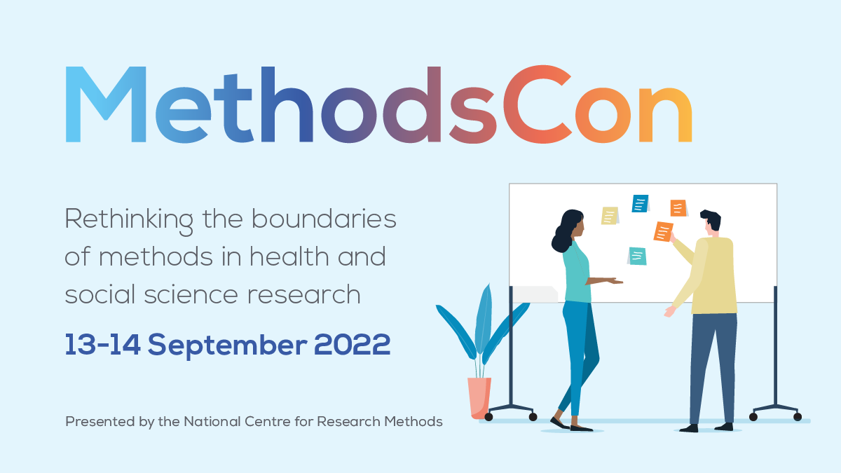 Welcome to everyone joining us in Manchester today for the first day of MethodsCon!

The event begins with a presentation from our first keynote speaker, Professor Nicky Cullum (@nicolacullum) of @NMSW_UG and @ARC_GM_.

See the full #MethodsCon programme: ow.ly/9W1P50KEfWY