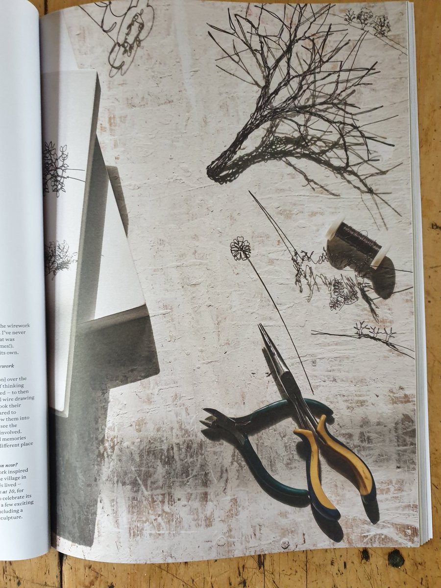 I'm so happy to be featured in the current issue of <a href="/Hole_and_Corner/">Hole & Corner</a> magazine! Thanks to @samlukewalton for taking such beautiful photos in my studio <a href="/wyprintworkshop/">West Yorkshire Print Workshop</a> ! #art #contemporarycraft #makers #wirework