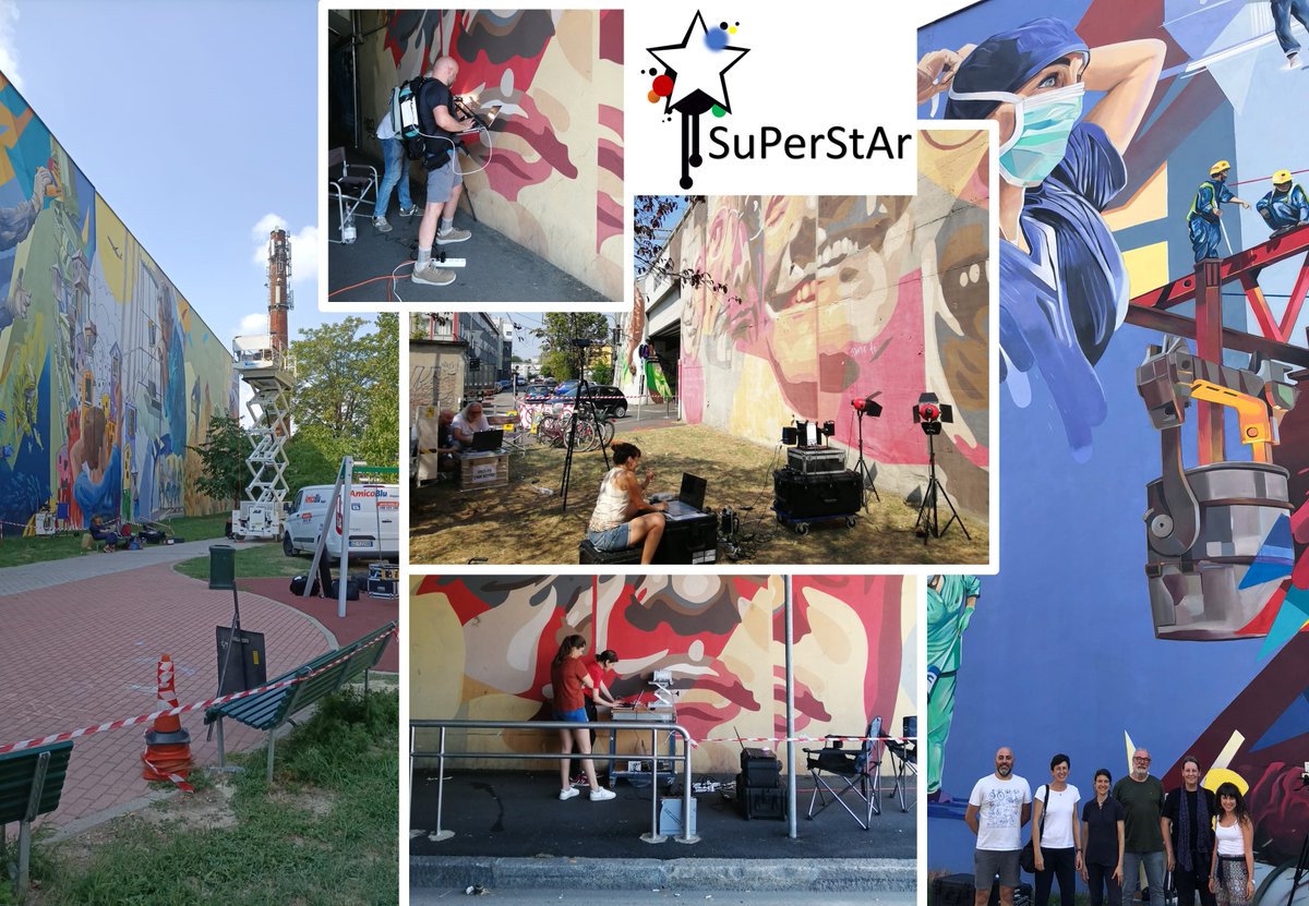SuPerStArproje2's tweet photo. First in situ non-invasive analysis campaign on the opera “Necesse” by Smoe and “Orme” at the Ortica district of Milan (Italy).  https://t.co/uwXcbETJ8Q https://t.co/CwCbowTU3h
