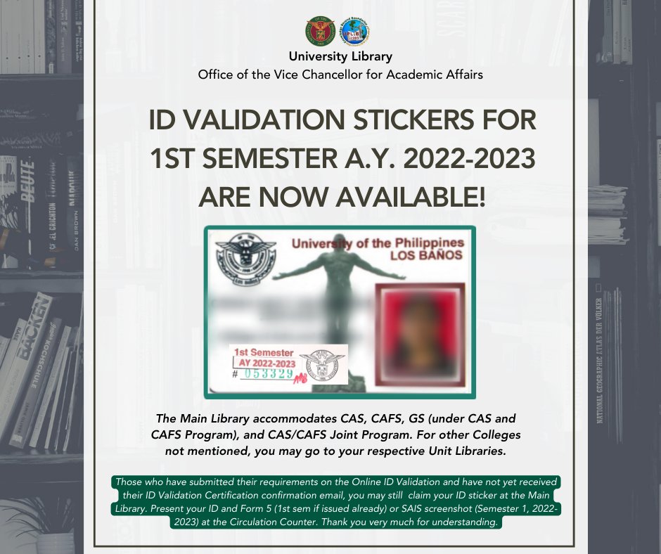 UPLB University Library on Twitter "𝐈𝐃 𝐕𝐀𝐋𝐈𝐃𝐀𝐓𝐈𝐎𝐍 𝐒𝐓𝐈𝐂𝐊𝐄𝐑𝐒 𝐅𝐎𝐑 𝟏𝐒𝐓