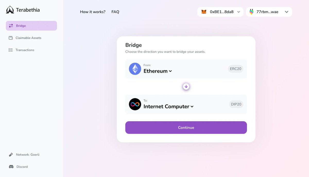 Terabethia Bridge Testnet

A 🧵 

<a href="/Terabethia_/">Terabethia</a> just released a Ui bridge that will help bridge Ethereum (Erc20)
To ICP, both tokens and nft..

This will increase accessibility to icp blockchain.

Lets dive dip into the Testnet.

First you will need a plug wallet extension,
