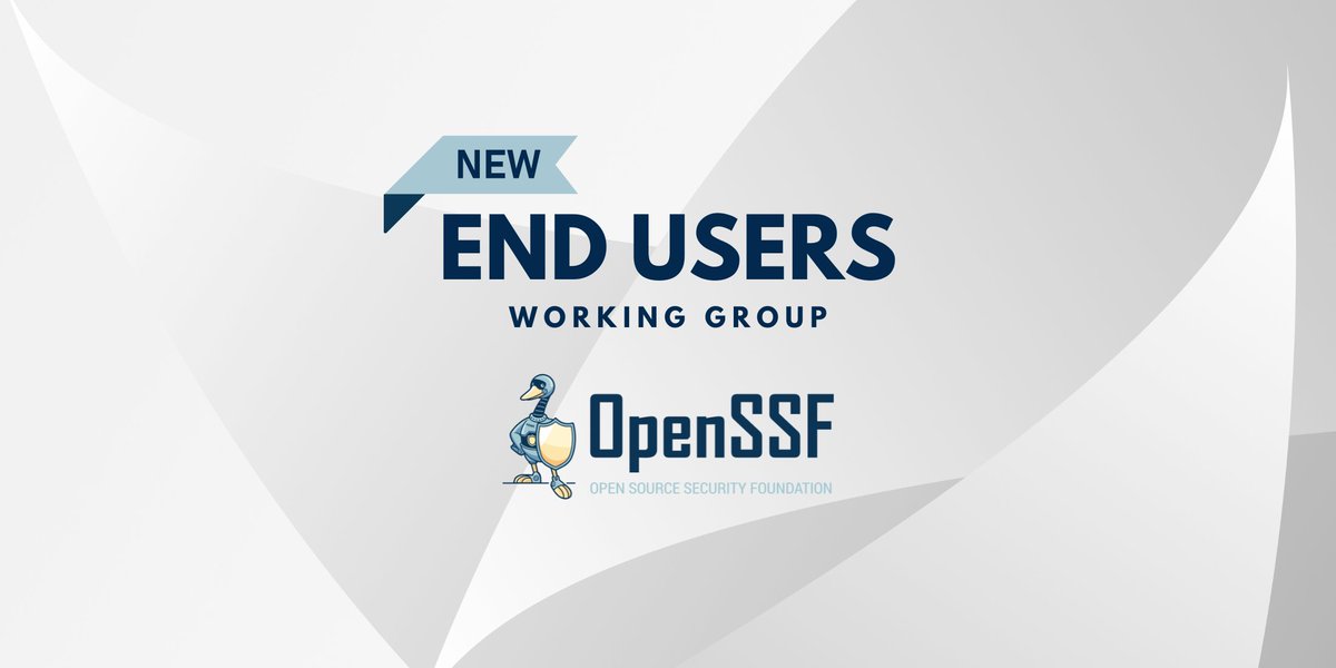 Introducing the New OpenSSF End Users Working Group! Blog by Randall T. Vasquez @gentoo, Jonathan Meadows @Citi, @AndrewOSS_Strat @Wipro openssf.org/blog/2022/09/1… WG open to all #OpenSSFDay #OSSummit
