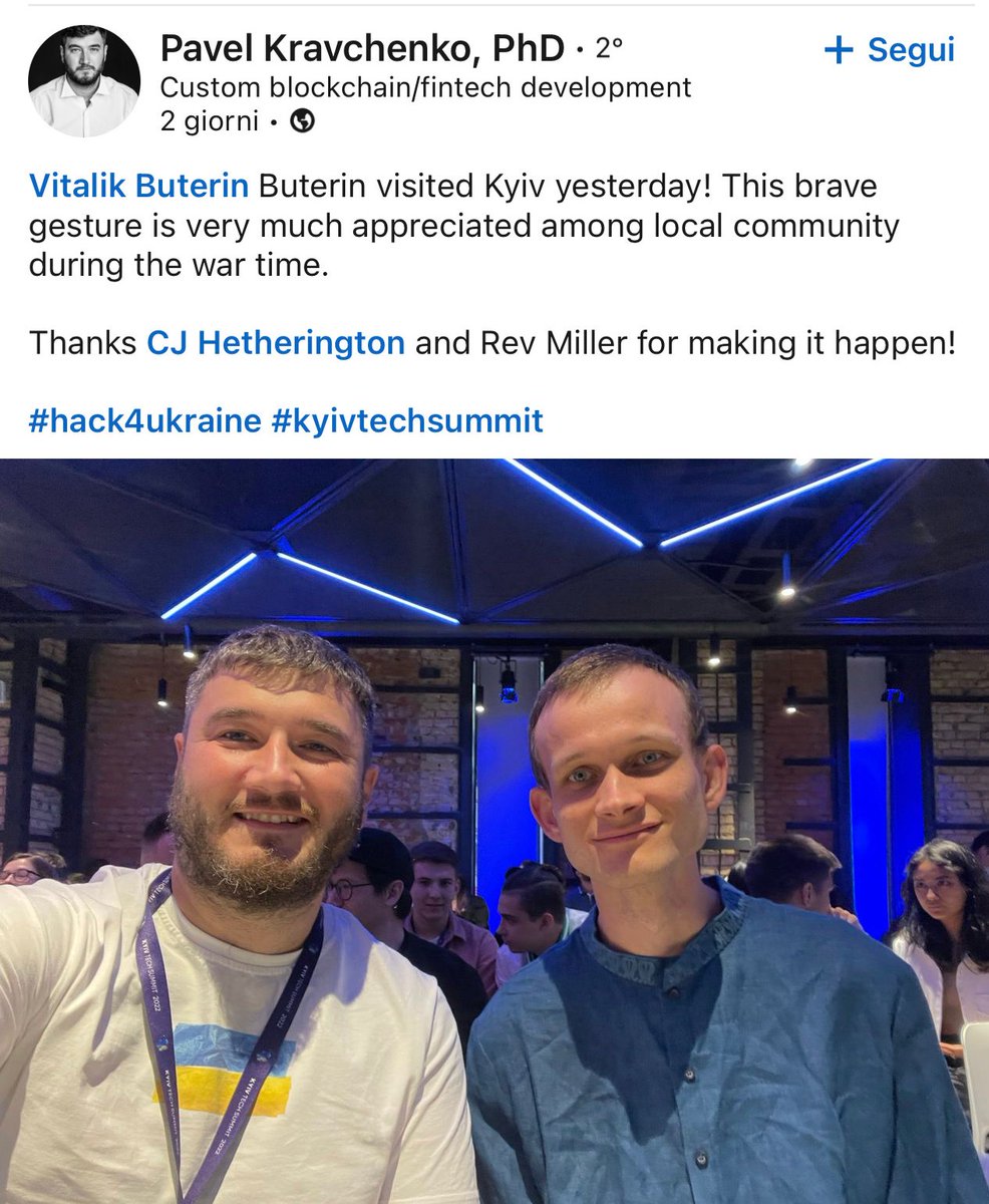 Cryptotyrion's tweet photo. Vitalik spotted in Kiev! 🇺🇦👀
#kyivtechsummit #streeth https://t.co/QoxQl41dqi