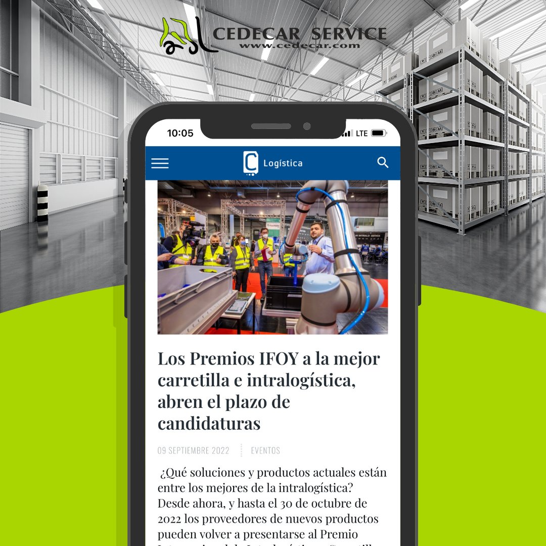 cedecarservice's tweet image. NOTICIAS l Los Premios IFOY a la mejor carretilla e intralogística, abren el plazo de candidaturas.

📰🤓 Lee la noticia completa aquí: logistica.cdecomunicacion.es/noticias/event…

#carretillaselevadoras #premiosifoy #cdelogistica #cedecarservice #noticiassector