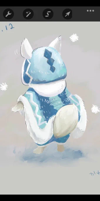 絵、たぶんこのくらい画面いっぱいになるようトリミングした方が見栄えするんだろうな……って毎回投稿した後になって思う なんならこれでもまだ小さいのかもしれないな…… 
