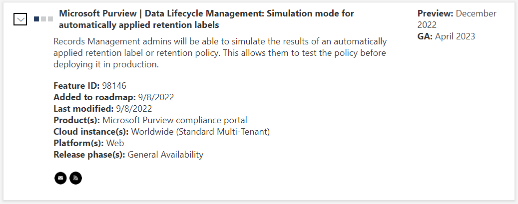 365Fanatic's tweet photo. This must be one of the most epic features to be released in #Purview admin center. From  next year you can simulate the results of an automatically applied retention label / policy. This will help to make sure you have the desired results when using conditions or adaptive scopes https://t.co/YgBNm5qI0H